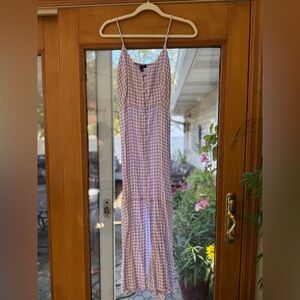 NWOT: Purple Gingham Maxi Dress